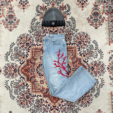 Load image into Gallery viewer, RARE Versace (W29/L32) Floral Embroidered Jeans
